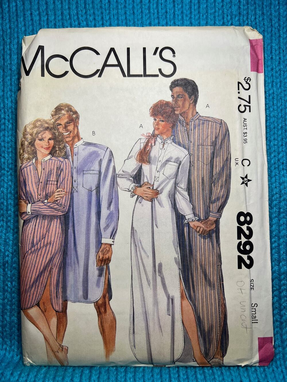 McCalls 8292 Sewing pattern Night shirt size Small